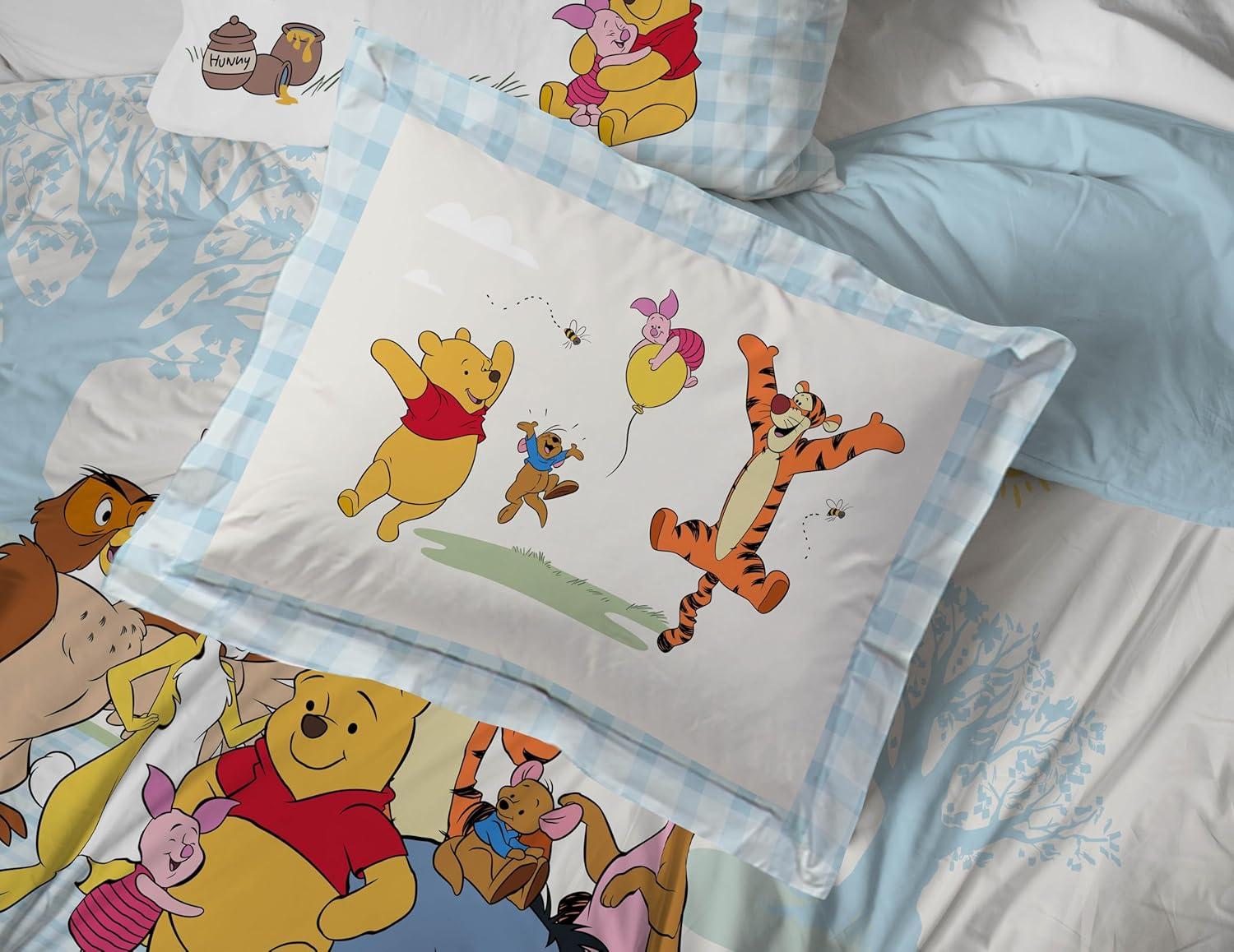imageJay Franco Kids Comforter Set Includes Sheets and Pillow Covers Soft and Cozy Bed Set for Stylish Room Decor Blue Bluey amp Bingo 5 Piece TwinWhite Winnie the Pooh