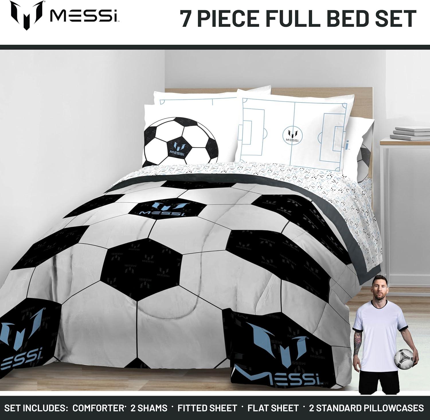 imageJay Franco Kids Comforter Set Includes Sheets and Pillow Covers Soft and Cozy Bed Set for Stylish Room Decor Blue Bluey amp Bingo 5 Piece TwinWhite Messi