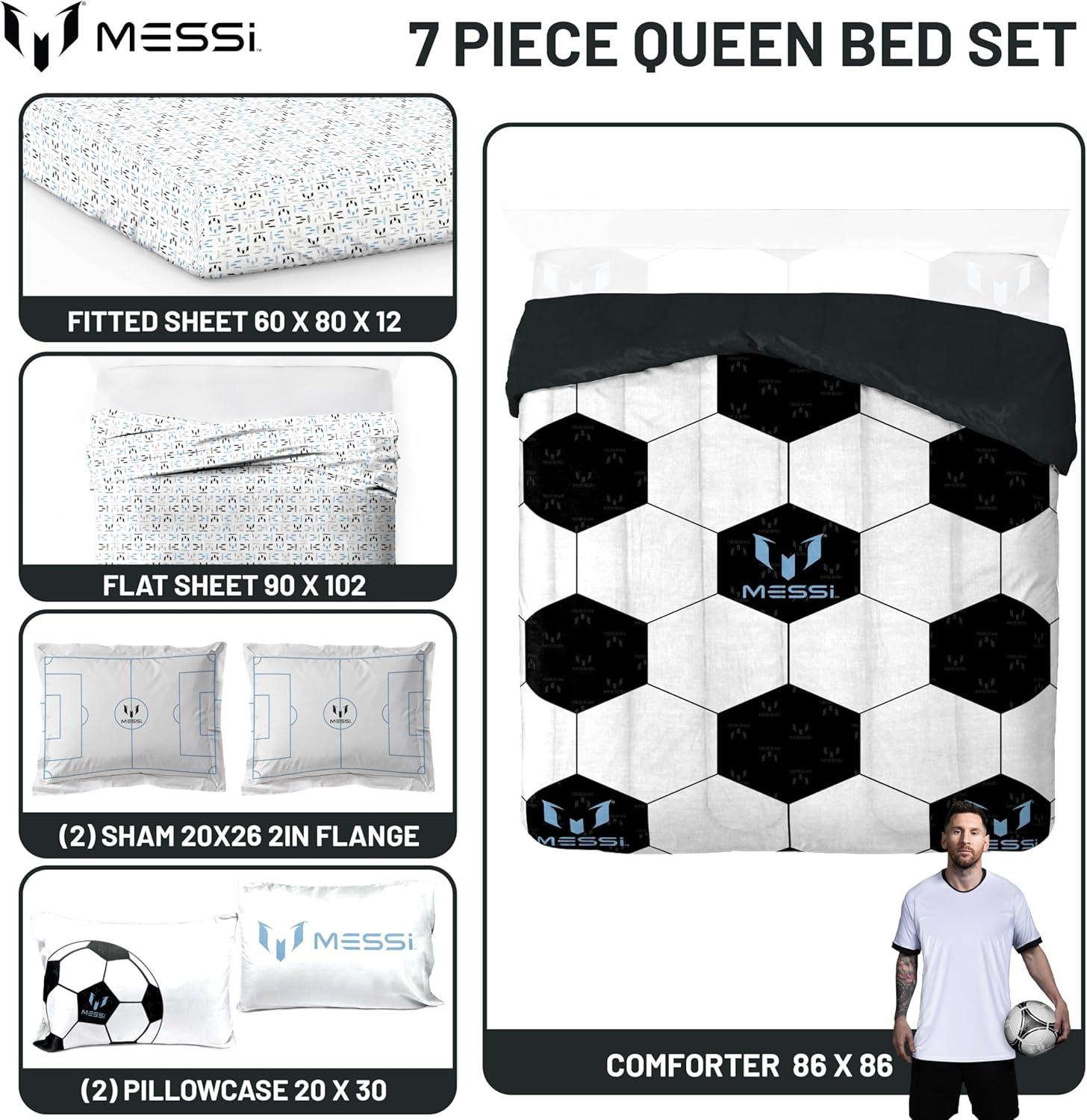 imageJay Franco Kids Comforter Set Includes Sheets and Pillow Covers Soft and Cozy Bed Set for Stylish Room Decor Blue Bluey amp Bingo 5 Piece TwinWhite Messi
