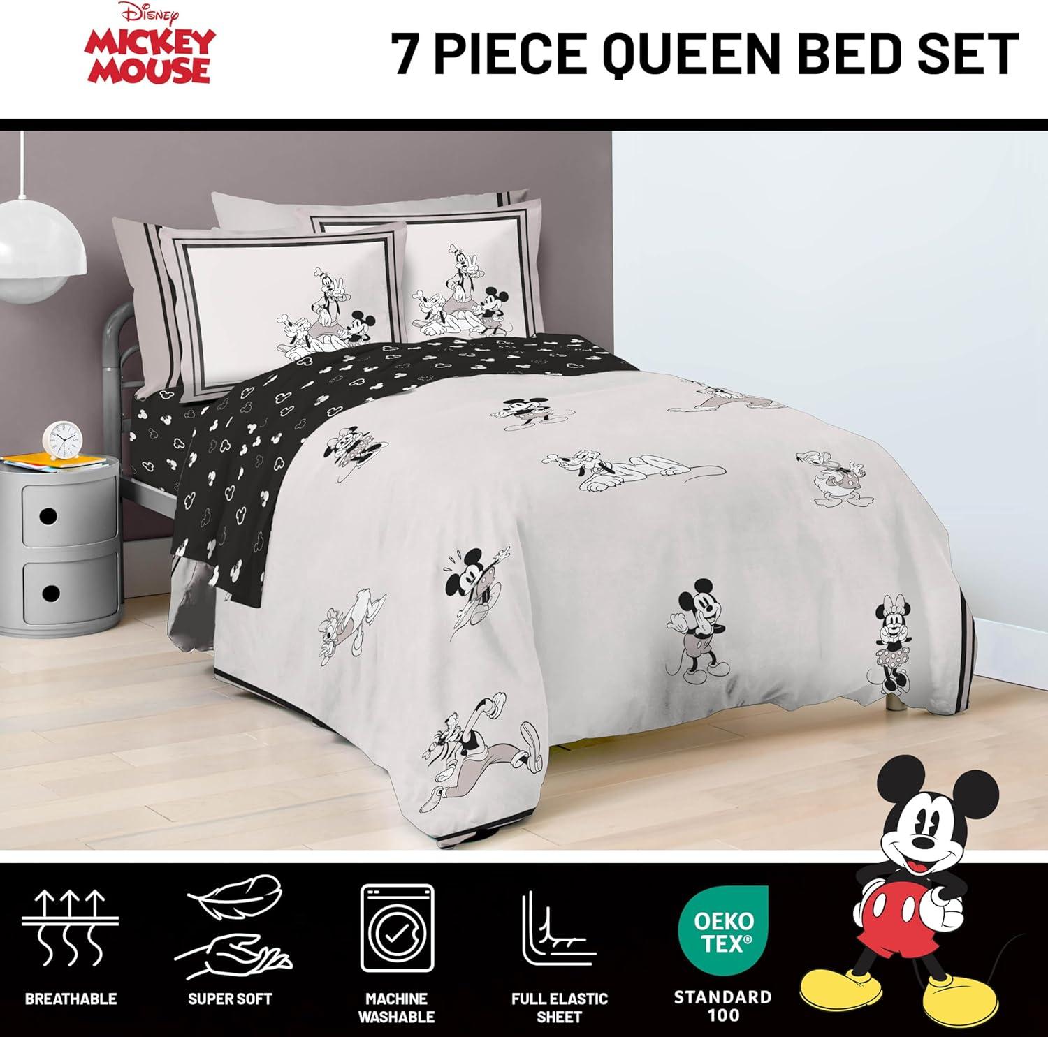 imageJay Franco Kids Comforter Set Includes Sheets and Pillow Covers Soft and Cozy Bed Set for Stylish Room Decor Blue Bluey amp Bingo 7 Piece QueenBeige Mickey and Friends
