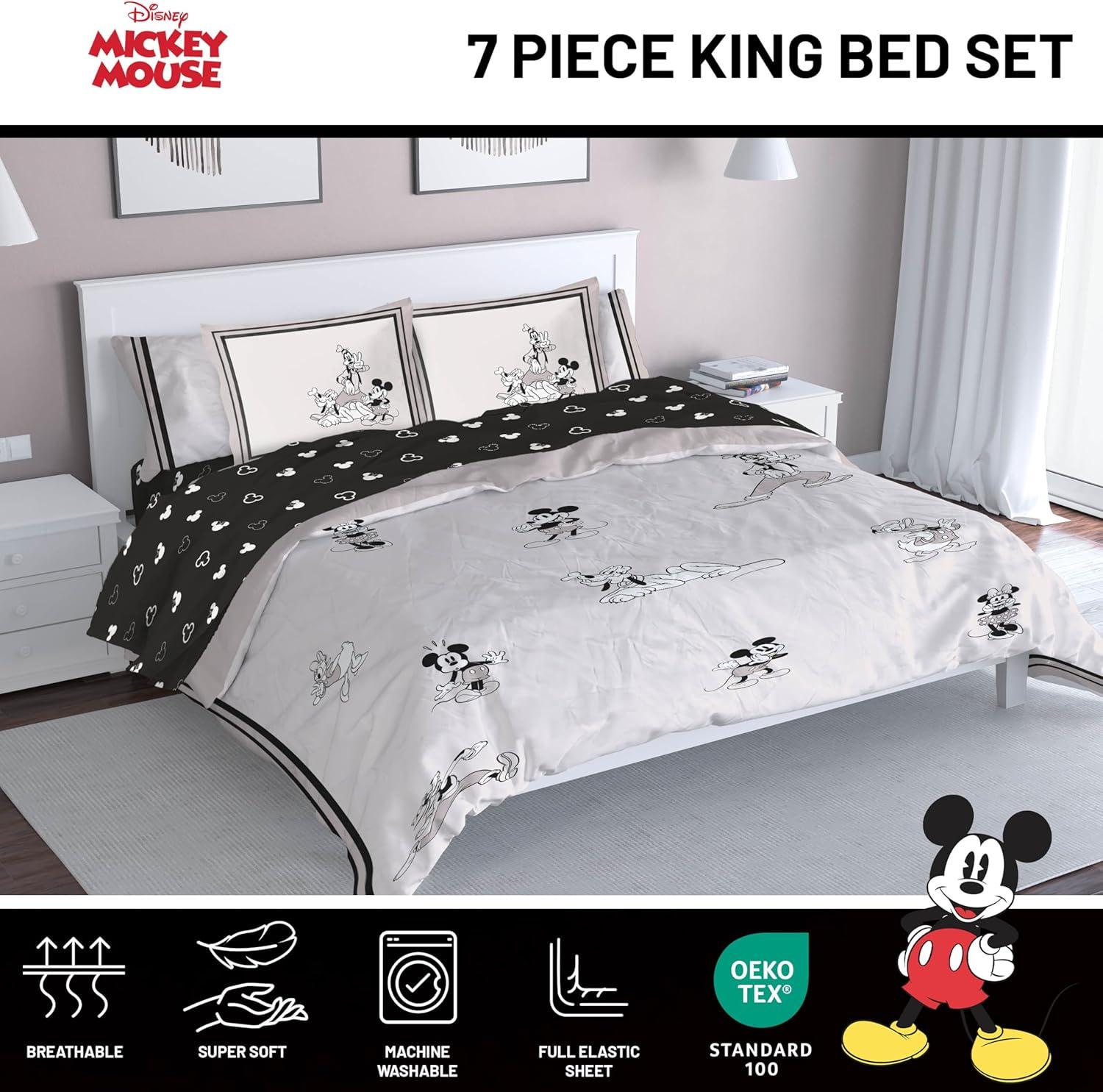 imageJay Franco Kids Comforter Set Includes Sheets and Pillow Covers Soft and Cozy Bed Set for Stylish Room Decor Blue Bluey amp Bingo 7 Piece QueenBeige Mickey and Friends