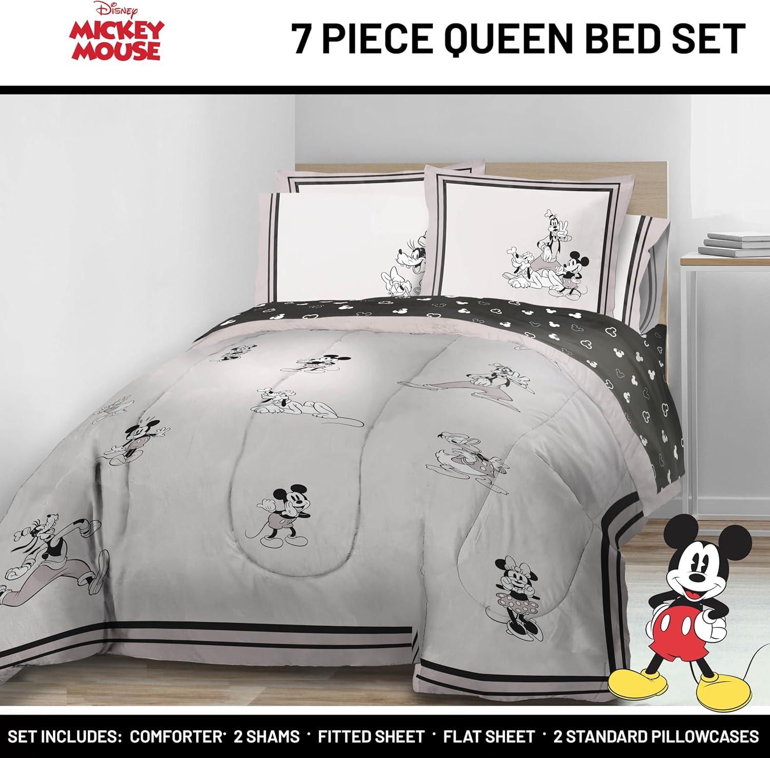 imageJay Franco Kids Comforter Set Includes Sheets and Pillow Covers Soft and Cozy Bed Set for Stylish Room Decor Blue Bluey amp Bingo 7 Piece QueenBeige Mickey and Friends