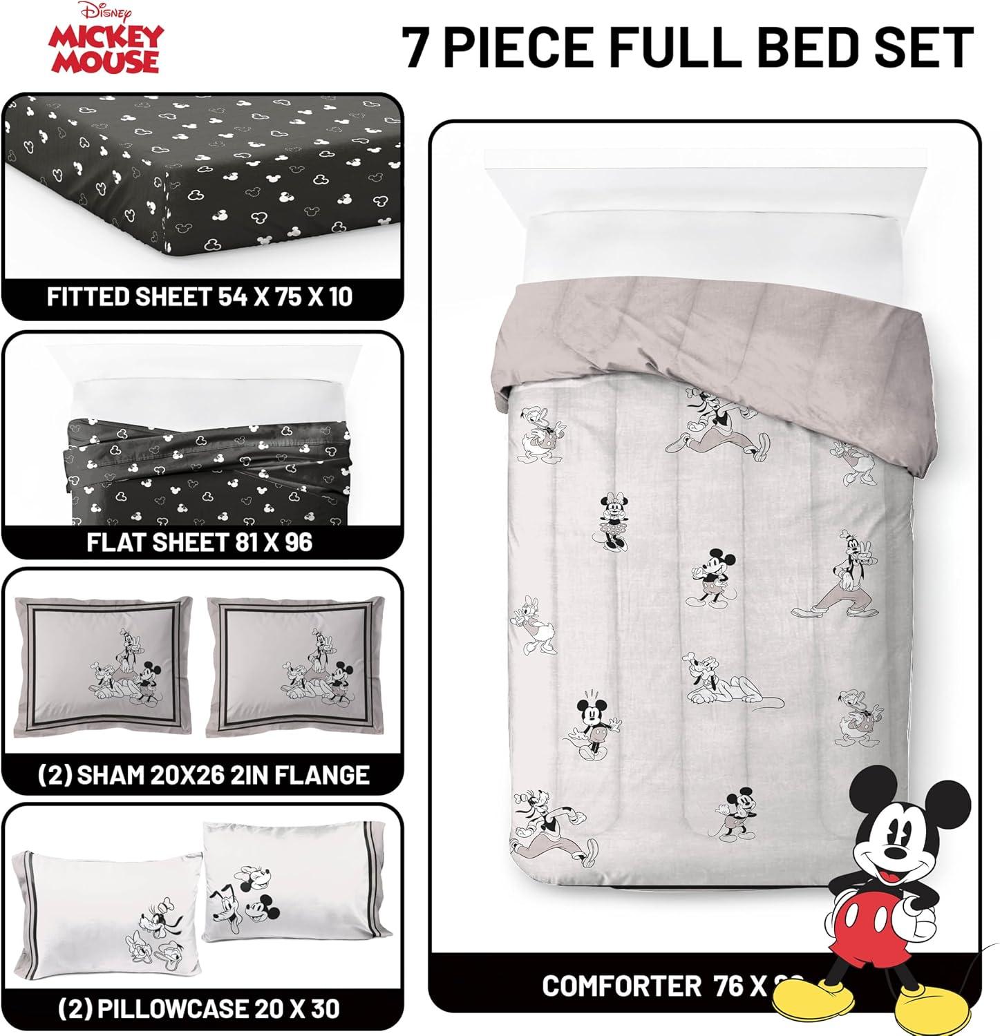 imageJay Franco Kids Comforter Set Includes Sheets and Pillow Covers Soft and Cozy Bed Set for Stylish Room Decor Blue Bluey amp Bingo 7 Piece QueenBeige Mickey and Friends