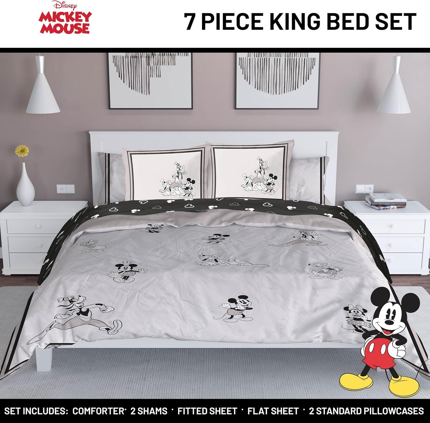 imageJay Franco Kids Comforter Set Includes Sheets and Pillow Covers Soft and Cozy Bed Set for Stylish Room Decor Blue Bluey amp Bingo 7 Piece QueenBeige Mickey and Friends