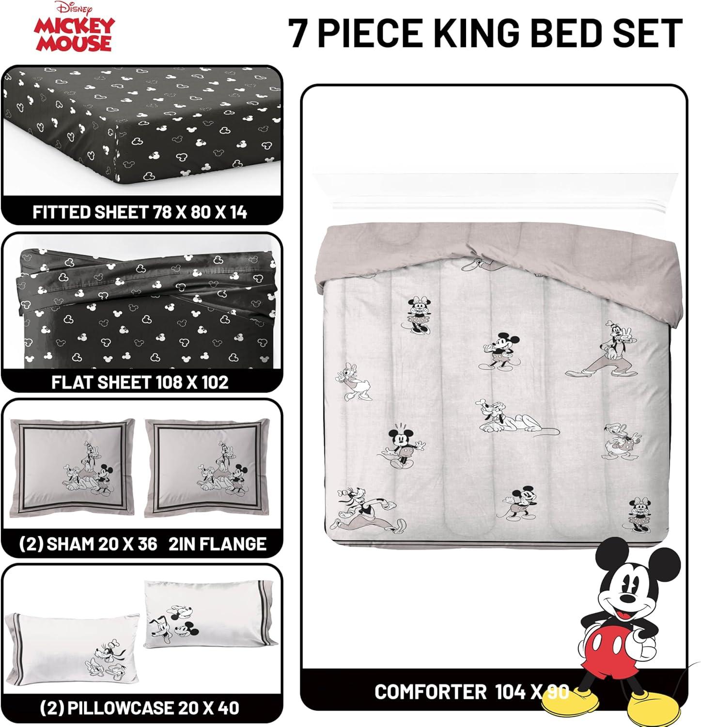 imageJay Franco Kids Comforter Set Includes Sheets and Pillow Covers Soft and Cozy Bed Set for Stylish Room Decor Blue Bluey amp Bingo 7 Piece QueenBeige Mickey and Friends