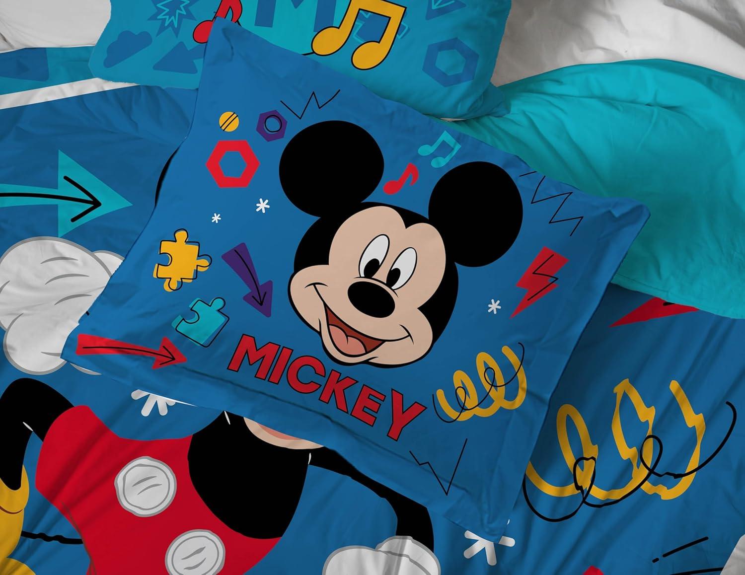 imageJay Franco Kids Comforter Set Includes Sheets and Pillow Covers Soft and Cozy Bed Set for Stylish Room Decor Blue Bluey amp Bingo 7 Piece QueenBlue Mickey Mouse