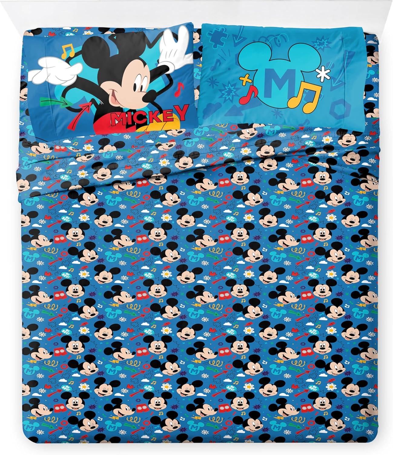 imageJay Franco Kids Comforter Set Includes Sheets and Pillow Covers Soft and Cozy Bed Set for Stylish Room Decor Blue Bluey amp Bingo 7 Piece QueenBlue Mickey Mouse