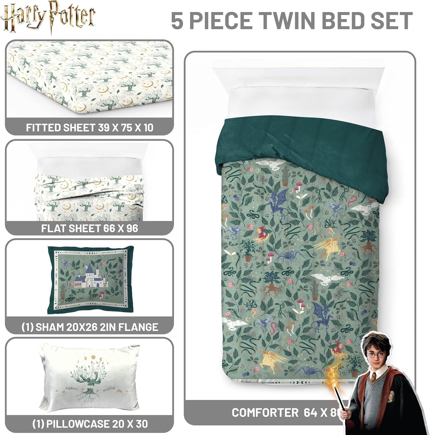 imageJay Franco Kids Comforter Set Includes Sheets and Pillow Covers Soft and Cozy Bed Set for Stylish Room Decor Blue Bluey amp Bingo 7 Piece QueenGreen Harry Potter
