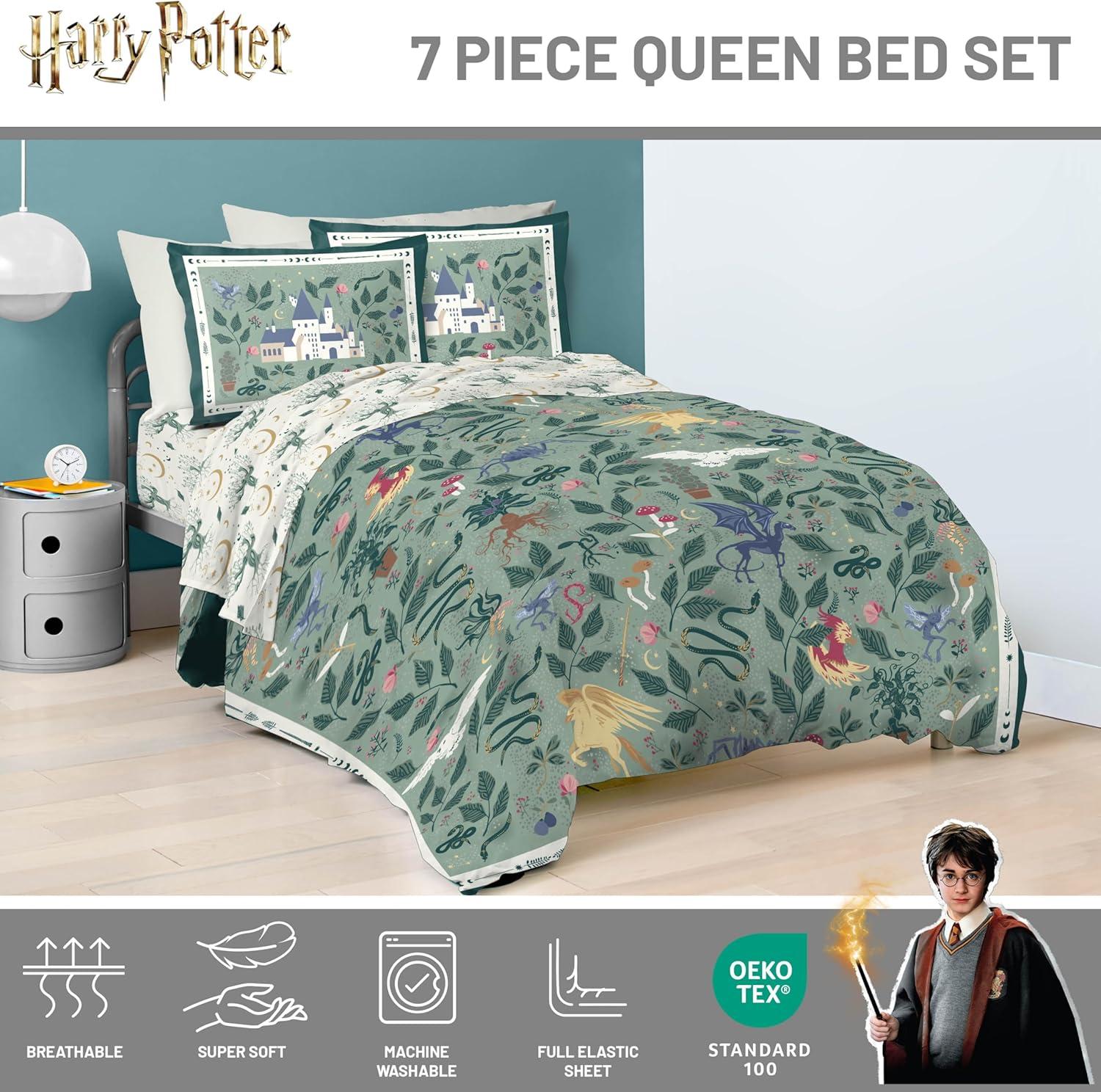 imageJay Franco Kids Comforter Set Includes Sheets and Pillow Covers Soft and Cozy Bed Set for Stylish Room Decor Blue Bluey amp Bingo 7 Piece QueenGreen Harry Potter