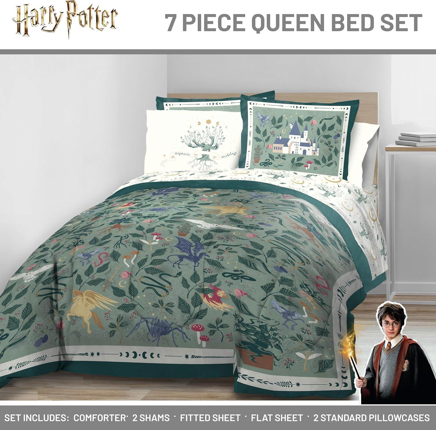 imageJay Franco Kids Comforter Set Includes Sheets and Pillow Covers Soft and Cozy Bed Set for Stylish Room Decor Blue Bluey amp Bingo 7 Piece QueenGreen Harry Potter