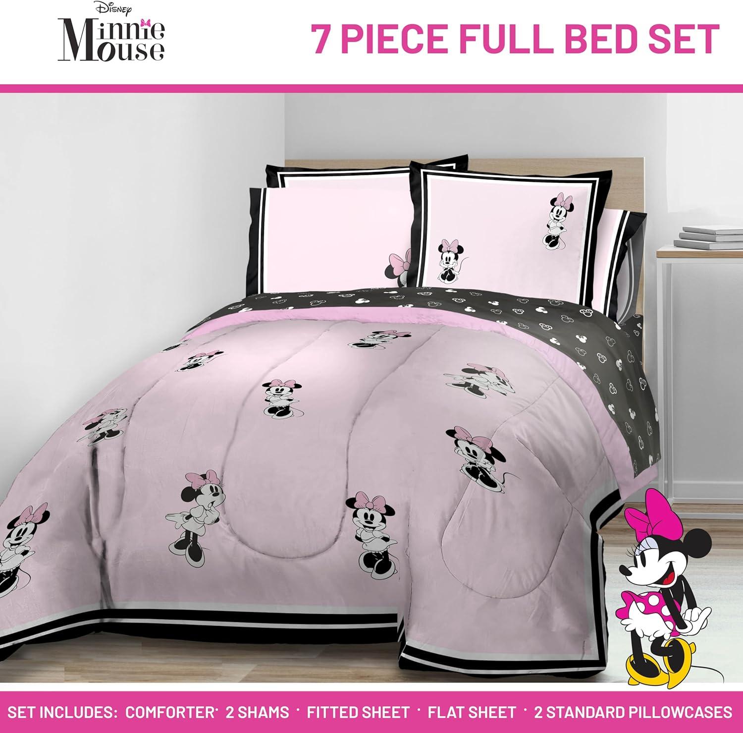 imageJay Franco Kids Comforter Set Includes Sheets and Pillow Covers Soft and Cozy Bed Set for Stylish Room Decor Blue Bluey amp Bingo 7 Piece QueenMulti Minnie Mouse