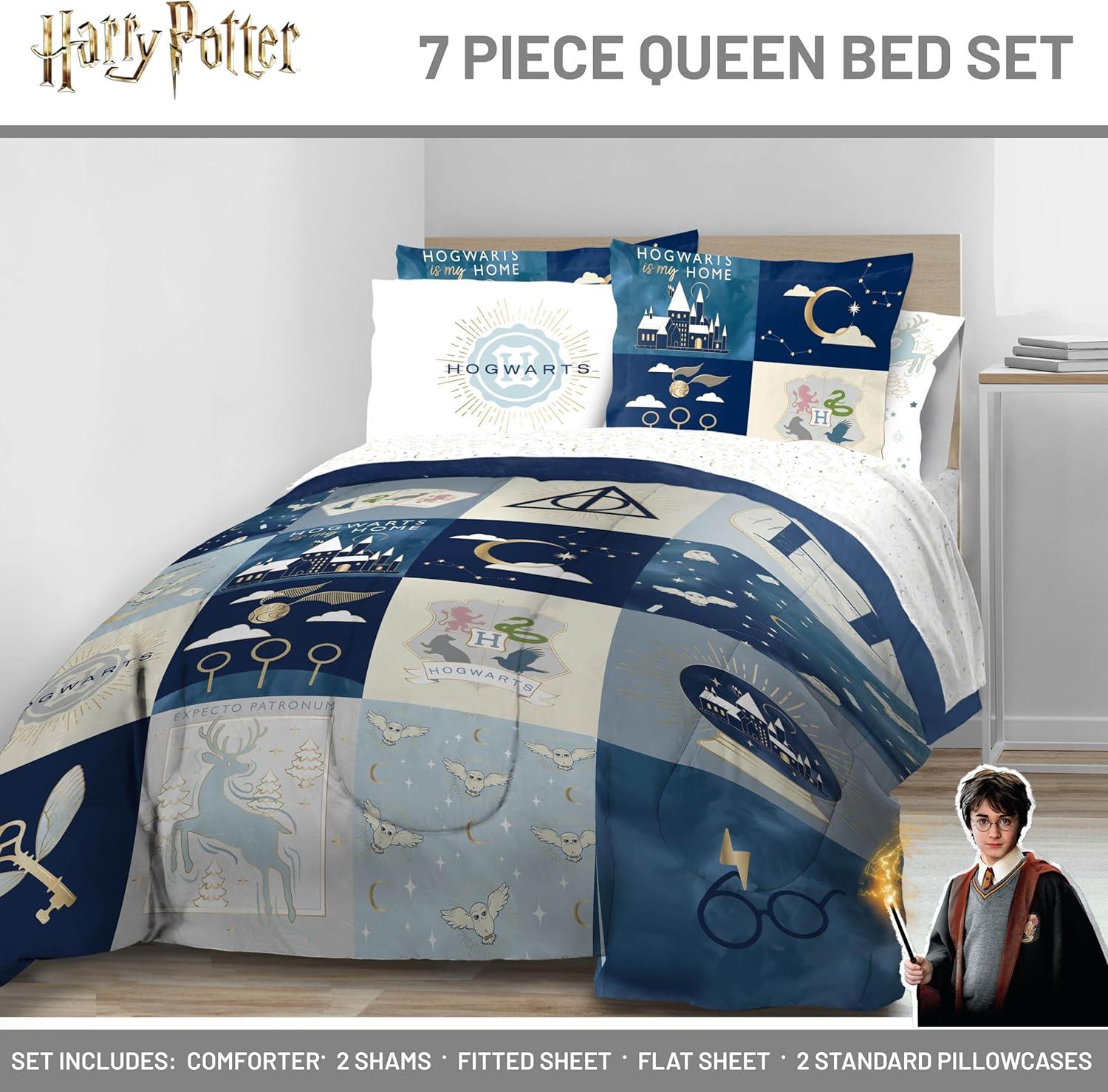 imageJay Franco Kids Comforter Set Includes Sheets and Pillow Covers Soft and Cozy Bed Set for Stylish Room Decor Blue Bluey amp Bingo 7 Piece QueenMulti Harry Potter