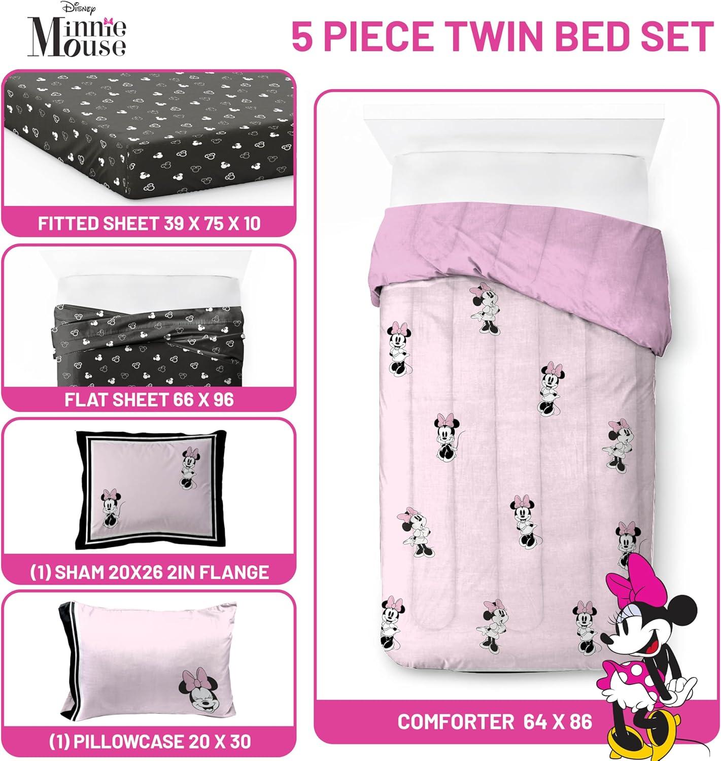 imageJay Franco Kids Comforter Set Includes Sheets and Pillow Covers Soft and Cozy Bed Set for Stylish Room Decor Blue Bluey amp Bingo 7 Piece QueenMulti Minnie Mouse