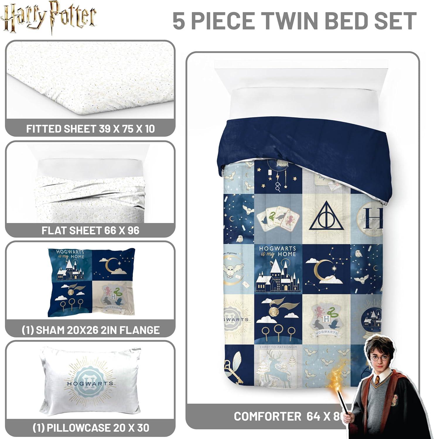 imageJay Franco Kids Comforter Set Includes Sheets and Pillow Covers Soft and Cozy Bed Set for Stylish Room Decor Blue Bluey amp Bingo 7 Piece QueenMulti Harry Potter