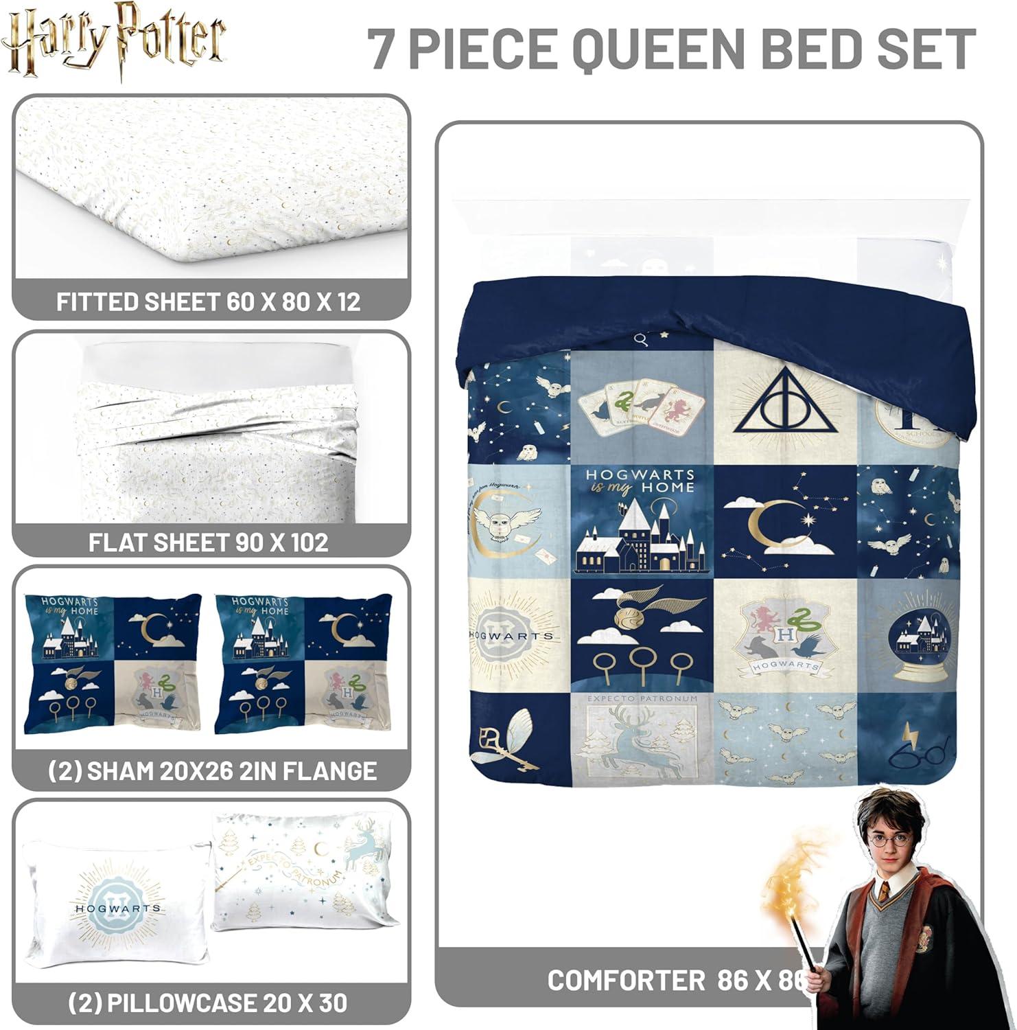 imageJay Franco Kids Comforter Set Includes Sheets and Pillow Covers Soft and Cozy Bed Set for Stylish Room Decor Blue Bluey amp Bingo 7 Piece QueenMulti Harry Potter