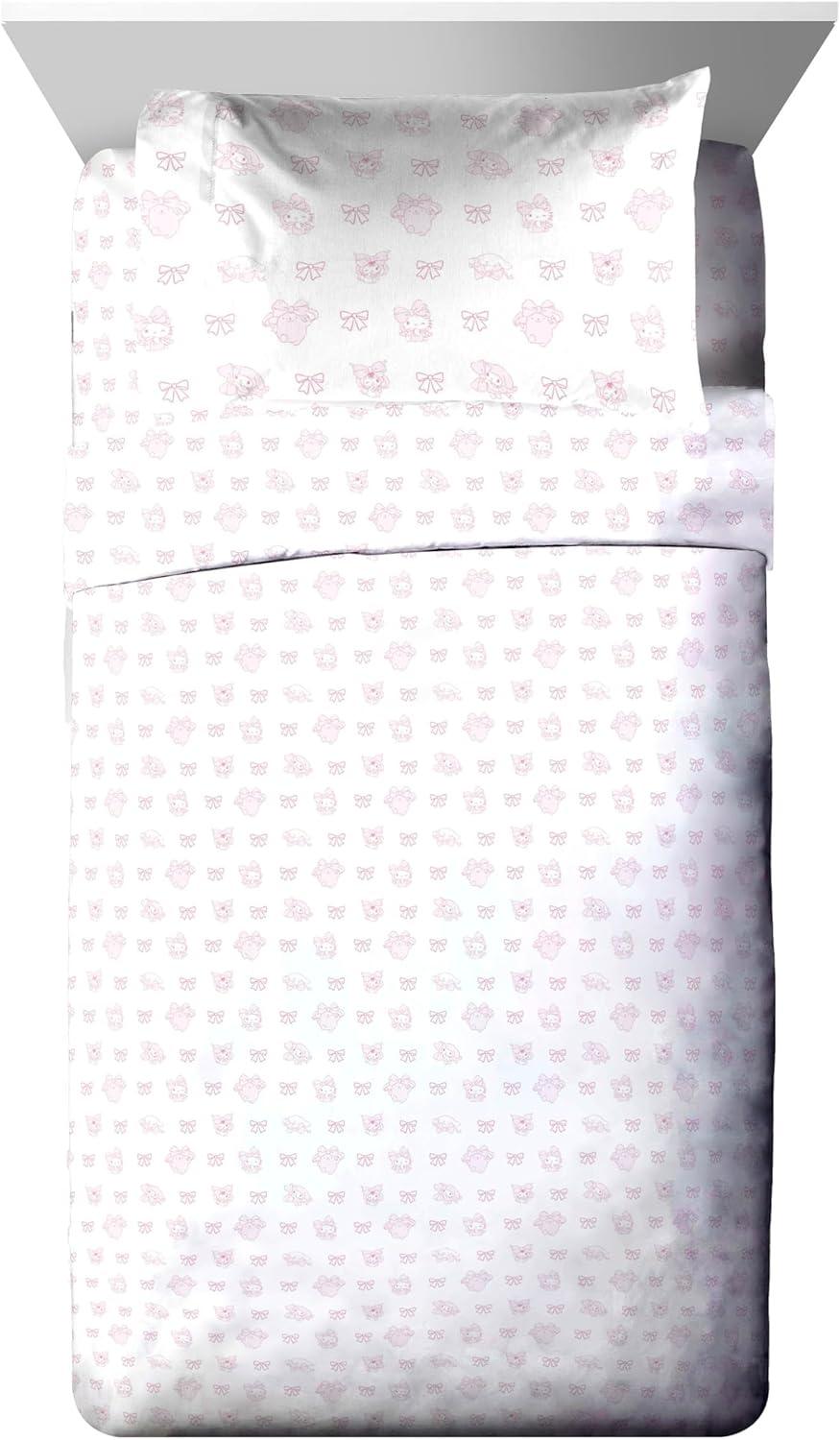 imageJay Franco Kids Comforter Set Includes Sheets and Pillow Covers Soft and Cozy Bed Set for Stylish Room Decor Blue Bluey amp Bingo 7 Piece QueenMulti Hello Kitty