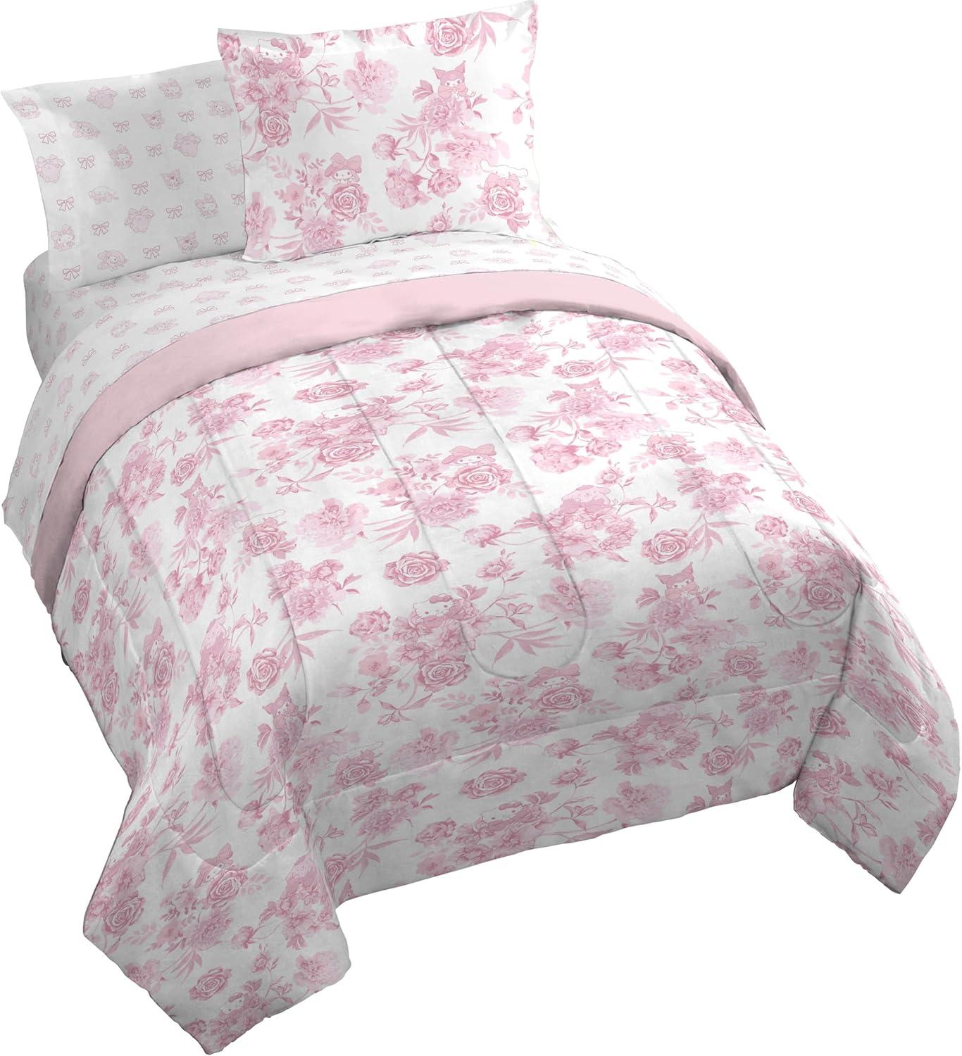 imageJay Franco Kids Comforter Set Includes Sheets and Pillow Covers Soft and Cozy Bed Set for Stylish Room Decor Blue Bluey amp Bingo 7 Piece QueenMulti Hello Kitty