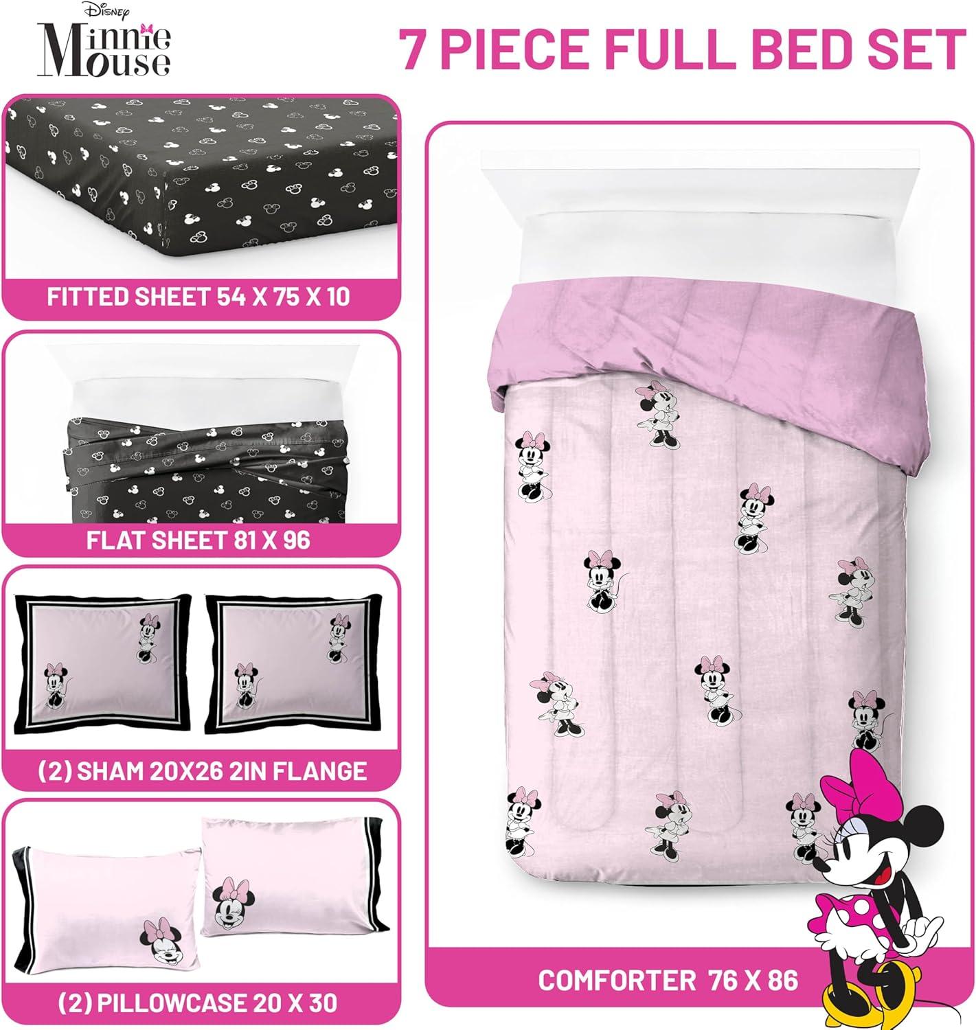 imageJay Franco Kids Comforter Set Includes Sheets and Pillow Covers Soft and Cozy Bed Set for Stylish Room Decor Blue Bluey amp Bingo 7 Piece QueenMulti Minnie Mouse
