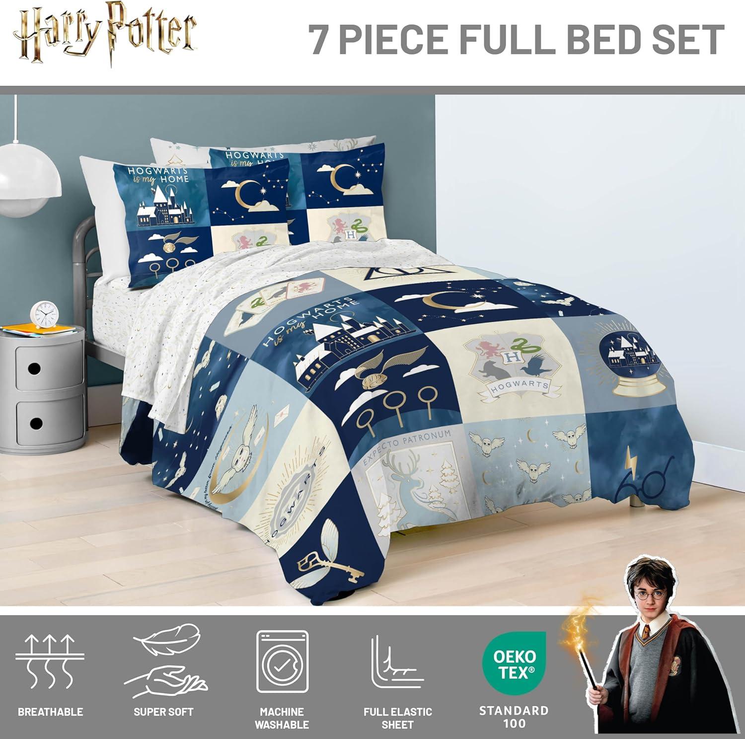 imageJay Franco Kids Comforter Set Includes Sheets and Pillow Covers Soft and Cozy Bed Set for Stylish Room Decor Blue Bluey amp Bingo 7 Piece QueenMulti Harry Potter