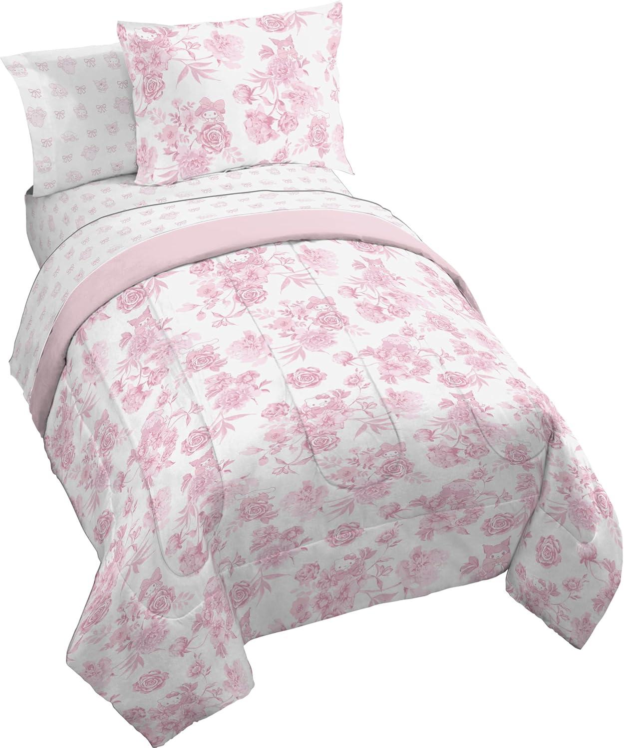 imageJay Franco Kids Comforter Set Includes Sheets and Pillow Covers Soft and Cozy Bed Set for Stylish Room Decor Blue Bluey amp Bingo 7 Piece QueenMulti Hello Kitty