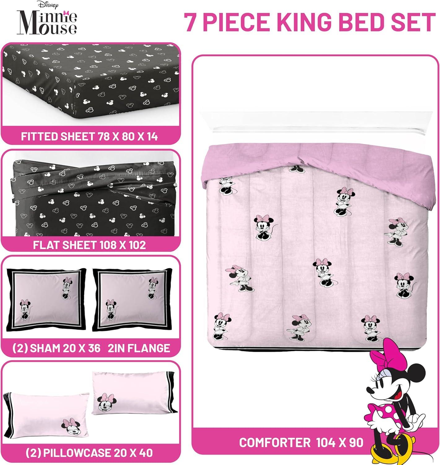 imageJay Franco Kids Comforter Set Includes Sheets and Pillow Covers Soft and Cozy Bed Set for Stylish Room Decor Blue Bluey amp Bingo 7 Piece QueenMulti Minnie Mouse