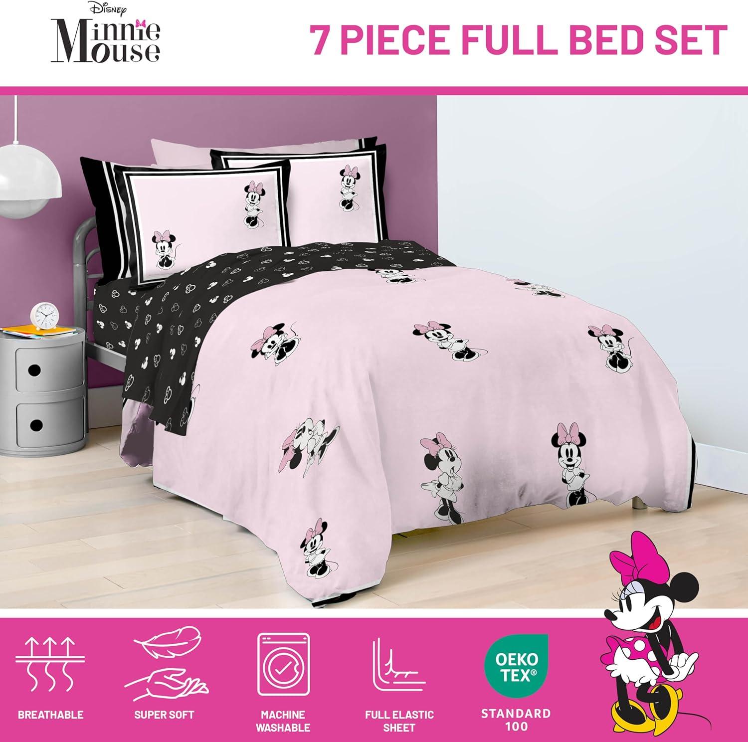 imageJay Franco Kids Comforter Set Includes Sheets and Pillow Covers Soft and Cozy Bed Set for Stylish Room Decor Blue Bluey amp Bingo 7 Piece QueenMulti Minnie Mouse