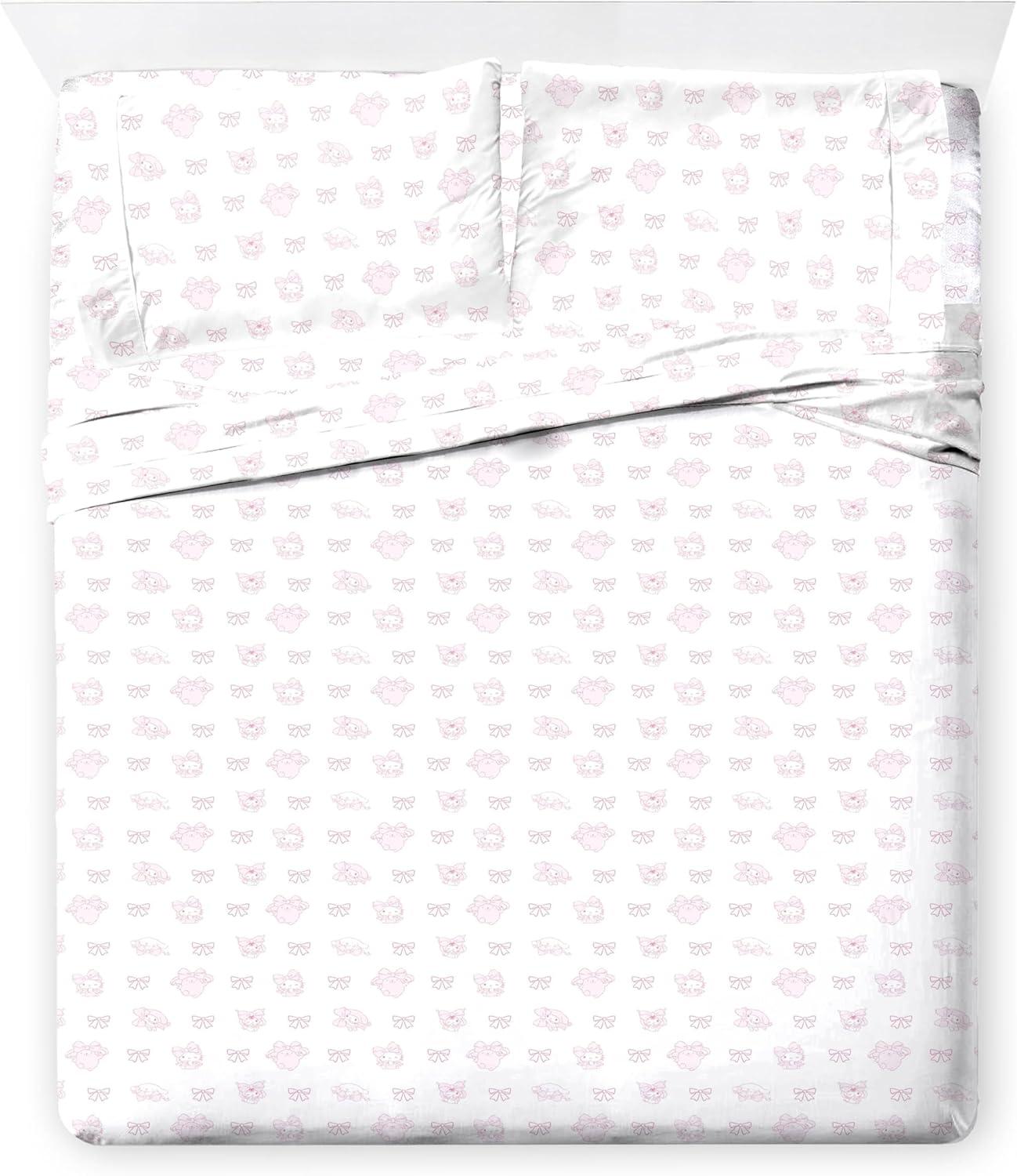 imageJay Franco Kids Comforter Set Includes Sheets and Pillow Covers Soft and Cozy Bed Set for Stylish Room Decor Blue Bluey amp Bingo 7 Piece QueenMulti Hello Kitty