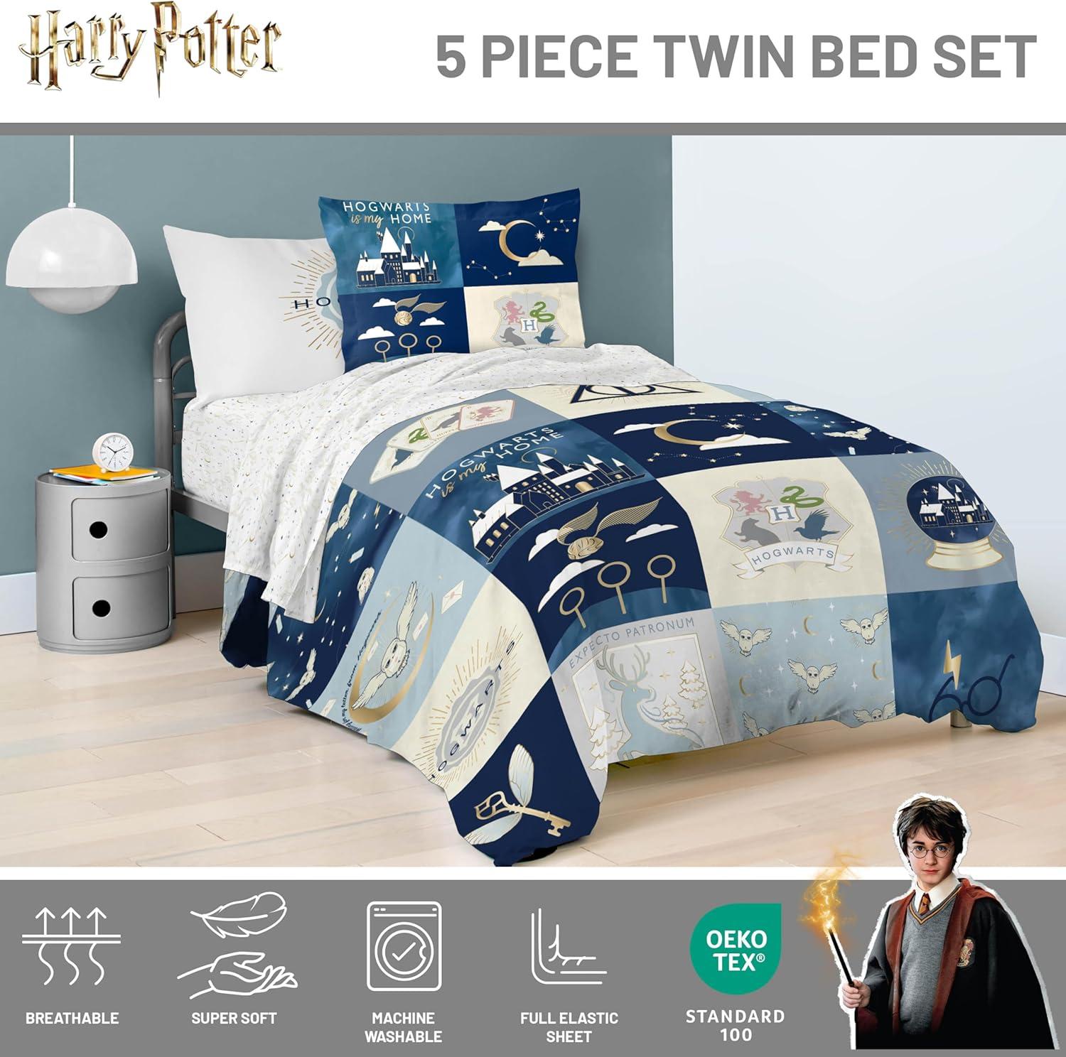 imageJay Franco Kids Comforter Set Includes Sheets and Pillow Covers Soft and Cozy Bed Set for Stylish Room Decor Blue Bluey amp Bingo 7 Piece QueenMulti Harry Potter