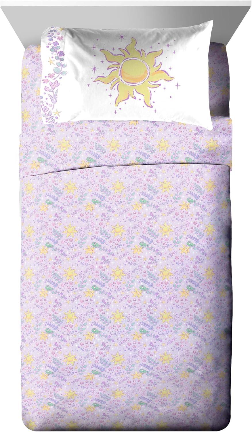 imageJay Franco Kids Comforter Set Includes Sheets and Pillow Covers Soft and Cozy Bed Set for Stylish Room Decor Blue Bluey amp Bingo 7 Piece QueenPurple Disney Princess Rapunzel