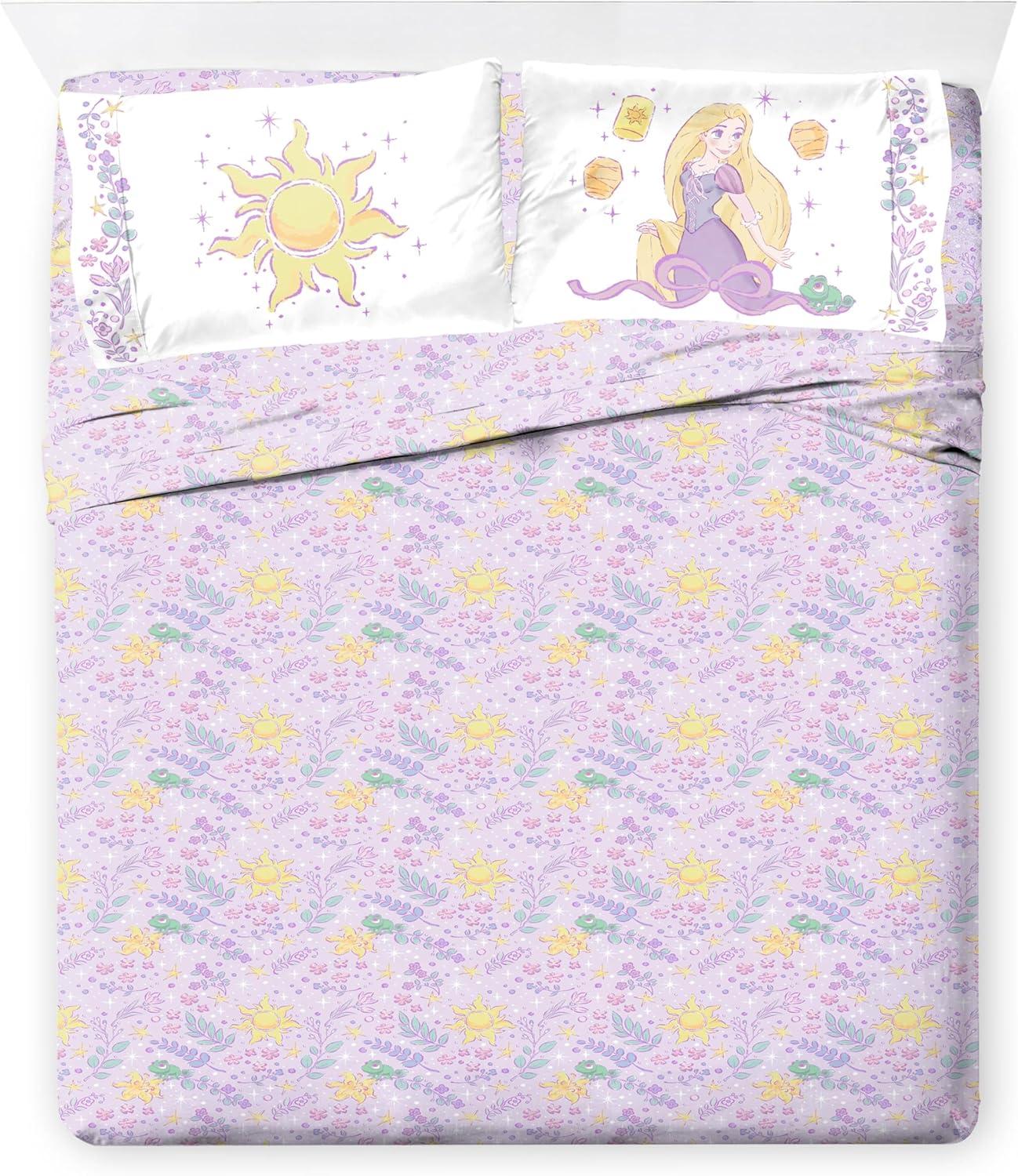 imageJay Franco Kids Comforter Set Includes Sheets and Pillow Covers Soft and Cozy Bed Set for Stylish Room Decor Blue Bluey amp Bingo 7 Piece QueenPurple Disney Princess Rapunzel