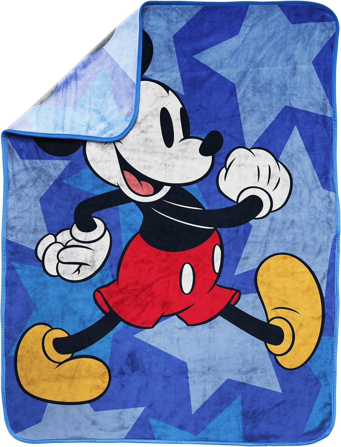 imageJay Franco Kids Plush Throw Blanket Soft amp Comfy Throw for Couch or Bed Cozy Home Dcor for Living Room amp Bedroom Pink Bluey 40x50 Travel BlanketBlue Mickey Mouse