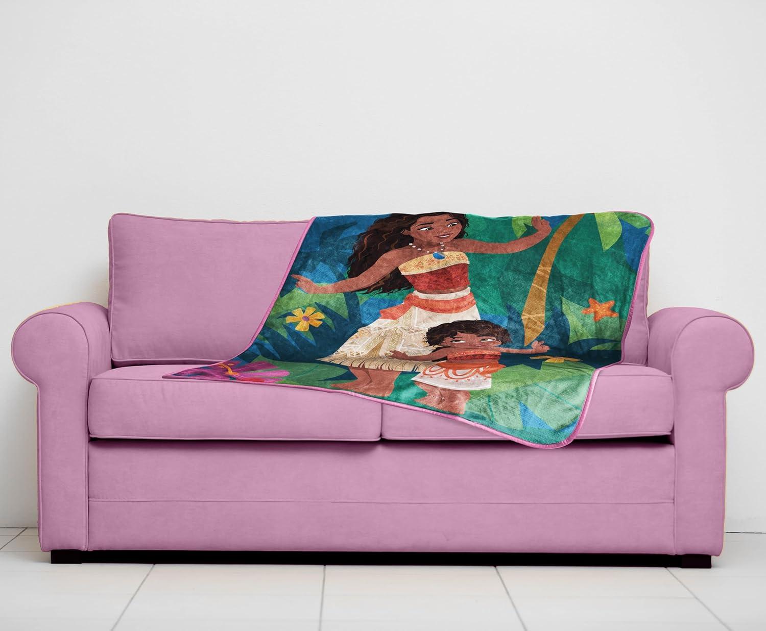 imageJay Franco Kids Plush Throw Blanket Soft amp Comfy Throw for Couch or Bed Cozy Home Dcor for Living Room amp Bedroom Pink Bluey 40x50 Travel BlanketMulti Moana