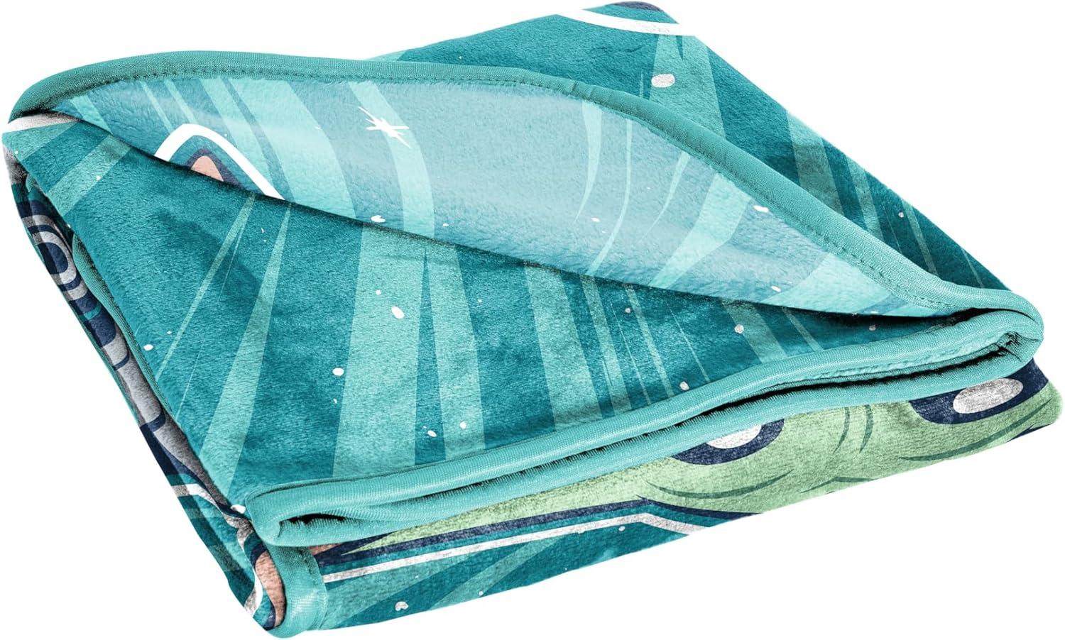 imageJay Franco Kids Plush Throw Blanket Soft amp Comfy Throw for Couch or Bed Cozy Home Dcor for Living Room amp Bedroom Pink Bluey 40x50 Travel BlanketTeal Mandalorian