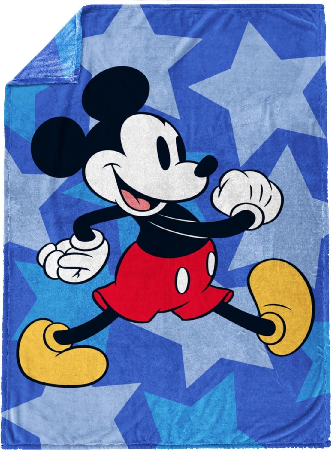 imageJay Franco Kids Plush Throw Blanket Soft amp Comfy Throw for Couch or Bed Cozy Home Dcor for Living Room amp Bedroom Pink Bluey 40x50 Travel BlanketBlue Mickey Mouse