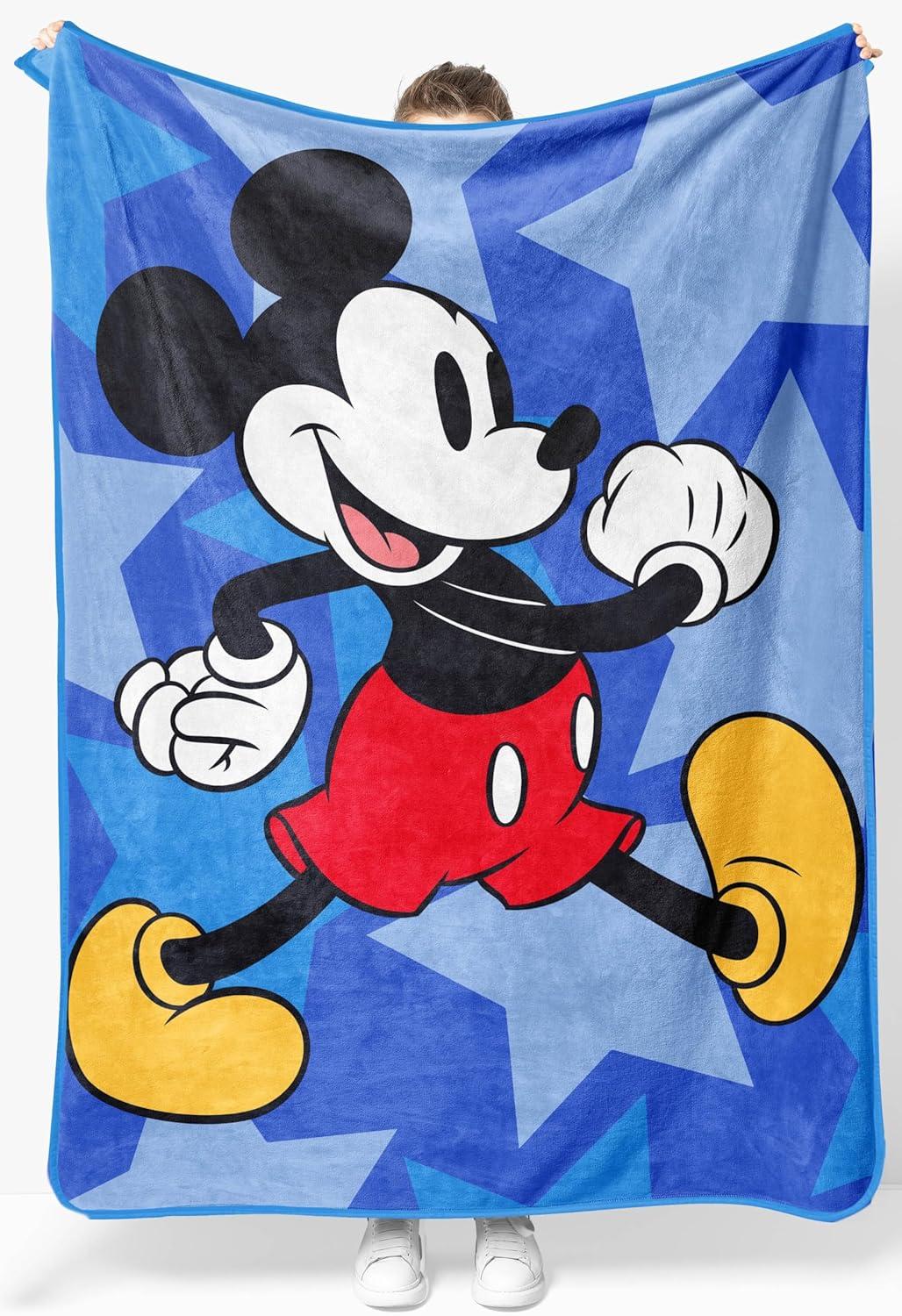 imageJay Franco Kids Plush Throw Blanket Soft amp Comfy Throw for Couch or Bed Cozy Home Dcor for Living Room amp Bedroom Pink Bluey 40x50 Travel BlanketBlue Mickey Mouse