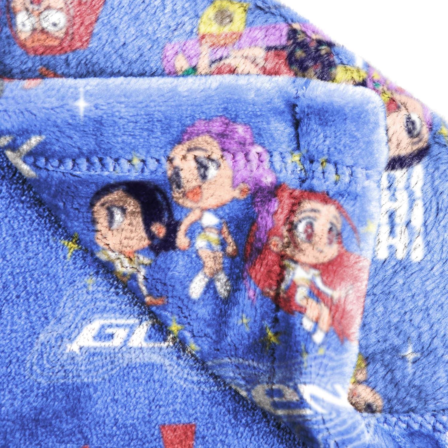 imageJay Franco Kids Plush Throw Blanket Soft amp Comfy Throw for Couch or Bed Cozy Home Dcor for Living Room amp Bedroom Pink Bluey 40x50 Travel BlanketPurple Kpop Demon Hunters