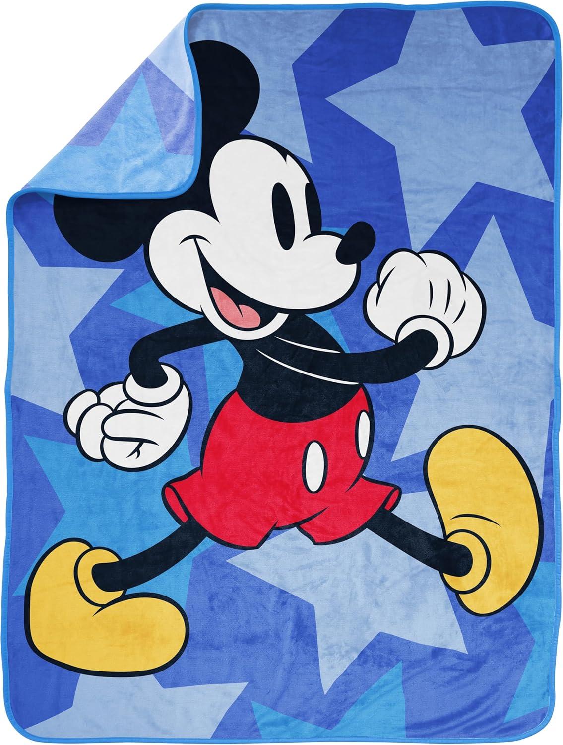 imageJay Franco Kids Plush Throw Blanket Soft amp Comfy Throw for Couch or Bed Cozy Home Dcor for Living Room amp Bedroom Pink Bluey 40x50 Travel BlanketBlue Mickey Mouse