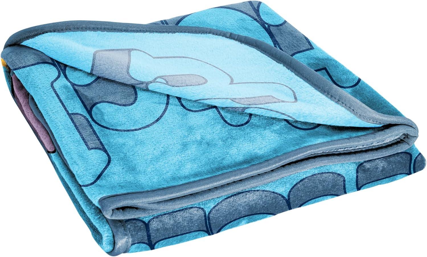 imageJay Franco Kids Plush Throw Blanket Soft amp Comfy Throw for Couch or Bed Cozy Home Dcor for Living Room amp Bedroom Pink Bluey 40x50 Travel BlanketBlue Stitch