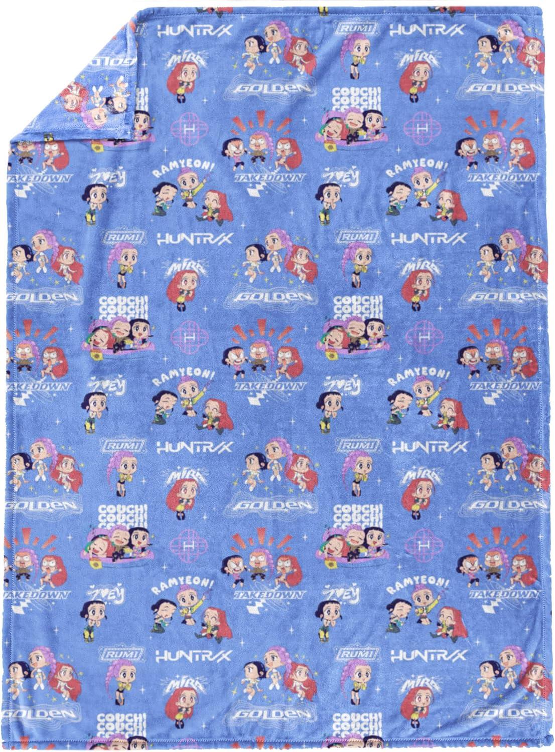 imageJay Franco Kids Plush Throw Blanket Soft amp Comfy Throw for Couch or Bed Cozy Home Dcor for Living Room amp Bedroom Pink Bluey 40x50 Travel BlanketPurple Kpop Demon Hunters