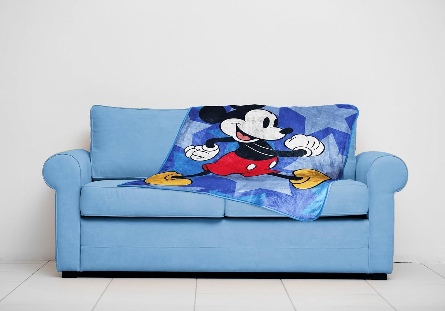 imageJay Franco Kids Plush Throw Blanket Soft amp Comfy Throw for Couch or Bed Cozy Home Dcor for Living Room amp Bedroom Pink Bluey 40x50 Travel BlanketBlue Mickey Mouse