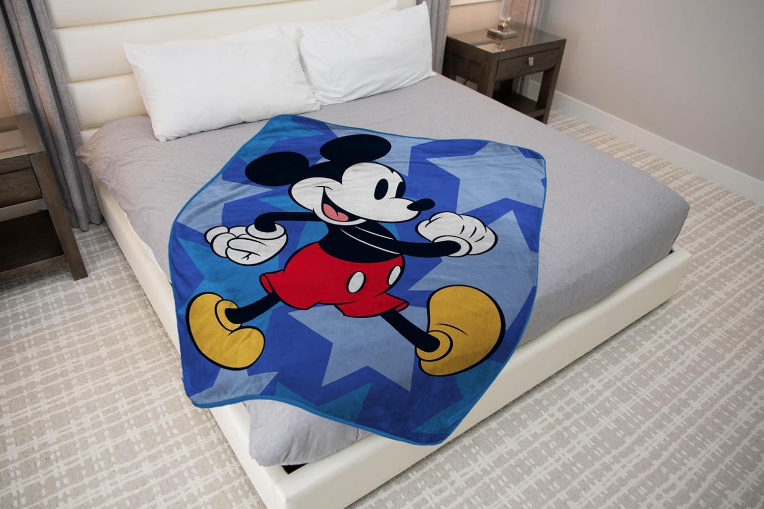 imageJay Franco Kids Plush Throw Blanket Soft amp Comfy Throw for Couch or Bed Cozy Home Dcor for Living Room amp Bedroom Pink Bluey 40x50 Travel BlanketBlue Mickey Mouse