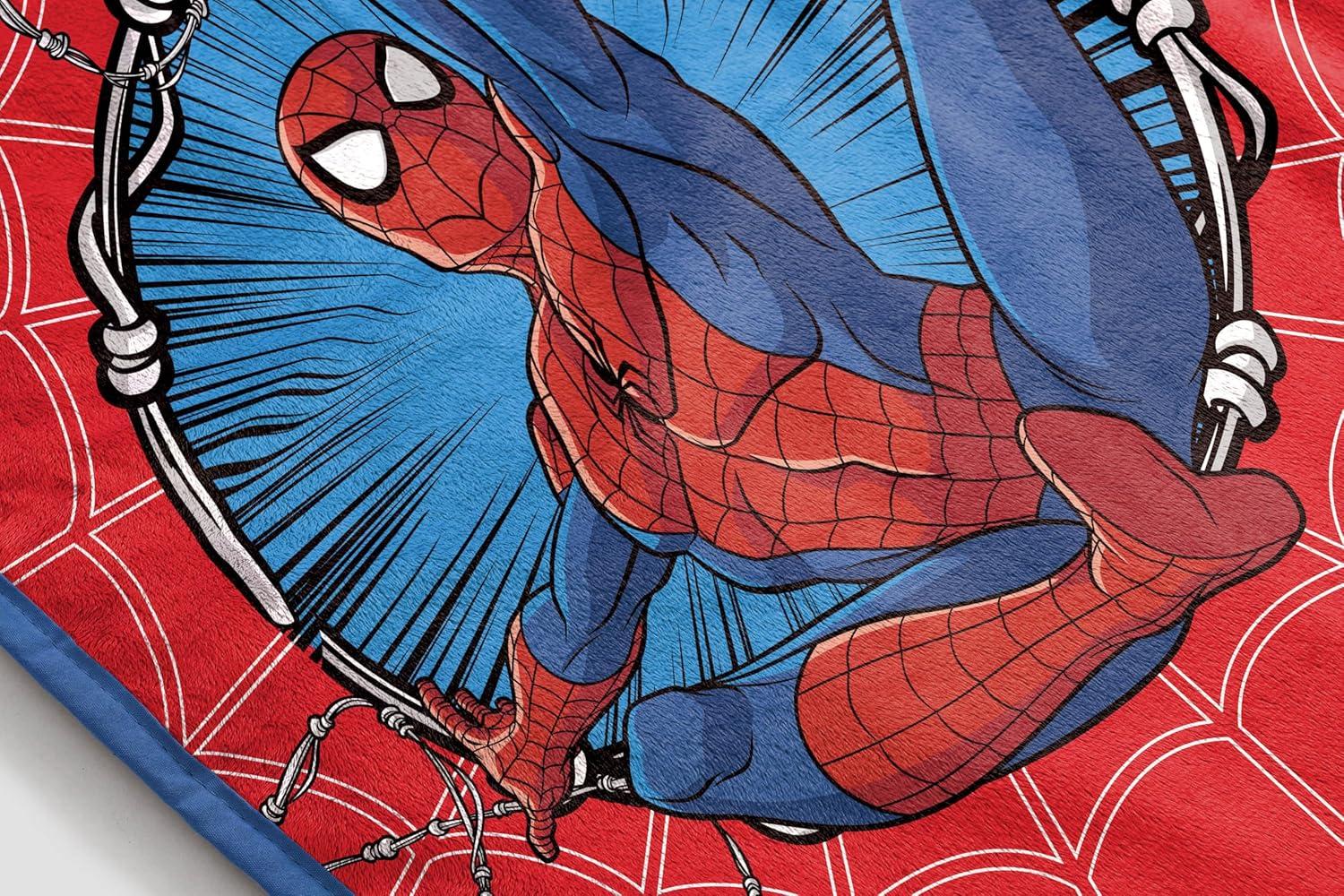 imageJay Franco Kids Plush Throw Blanket Soft amp Comfy Throw for Couch or Bed Cozy Home Dcor for Living Room amp Bedroom Pink Bluey 40x50 Travel BlanketRed Spiderman