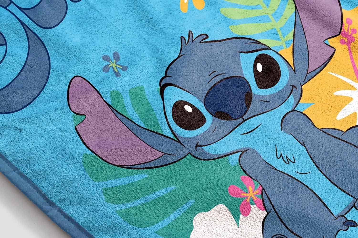 imageJay Franco Kids Plush Throw Blanket Soft amp Comfy Throw for Couch or Bed Cozy Home Dcor for Living Room amp Bedroom Pink Bluey 40x50 Travel BlanketBlue Stitch