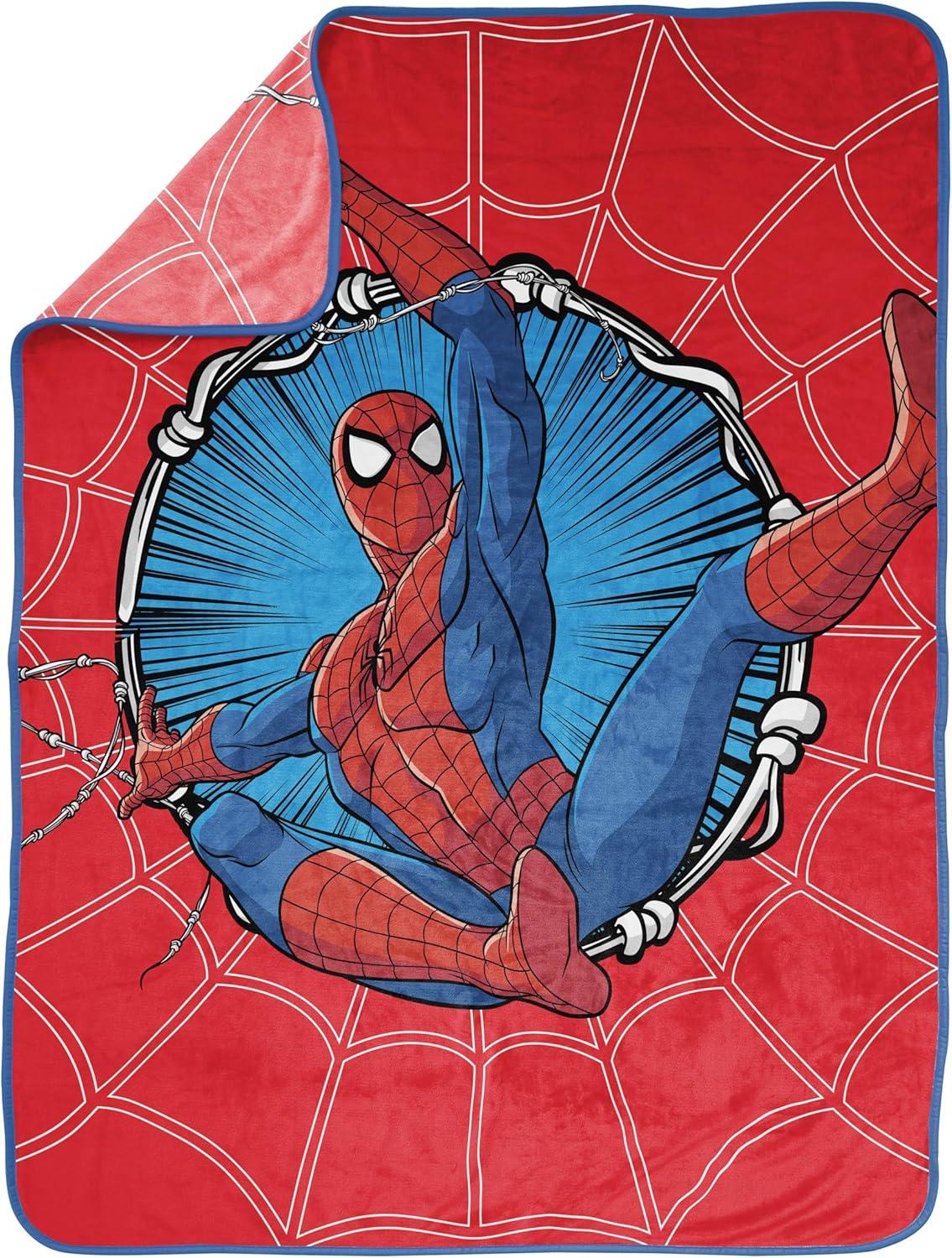 imageJay Franco Kids Plush Throw Blanket Soft amp Comfy Throw for Couch or Bed Cozy Home Dcor for Living Room amp Bedroom Pink Bluey 40x50 Travel BlanketRed Spiderman