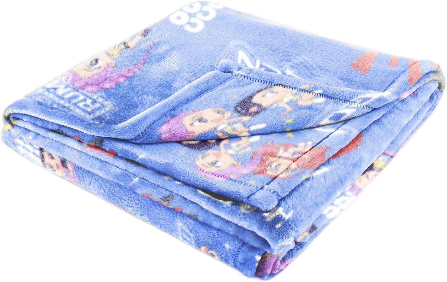 imageJay Franco Kids Plush Throw Blanket Soft amp Comfy Throw for Couch or Bed Cozy Home Dcor for Living Room amp Bedroom Pink Bluey 40x50 Travel BlanketPurple Kpop Demon Hunters