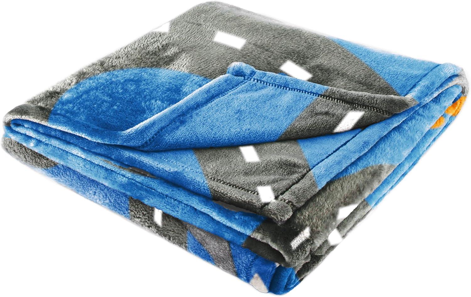 imageJay Franco Kids Plush Throw Blanket Soft amp Comfy Throw for Couch or Bed Cozy Home Dcor for Living Room amp Bedroom Pink Bluey 40x50 Travel BlanketBlue Blippi