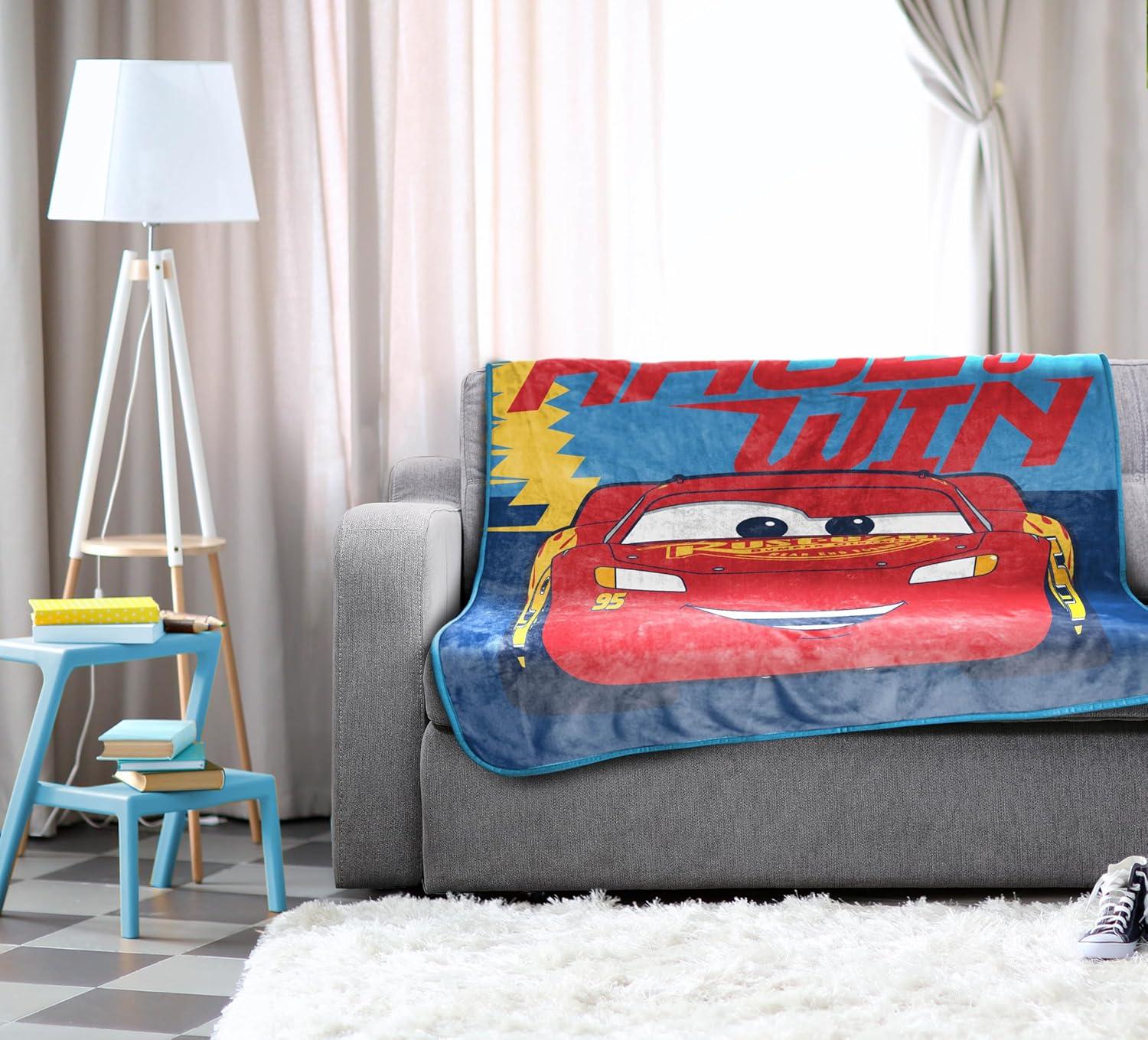 imageJay Franco Kids Plush Throw Blanket Soft amp Comfy Throw for Couch or Bed Cozy Home Dcor for Living Room amp Bedroom Pink Bluey 40x50 Travel BlanketBlue Cars