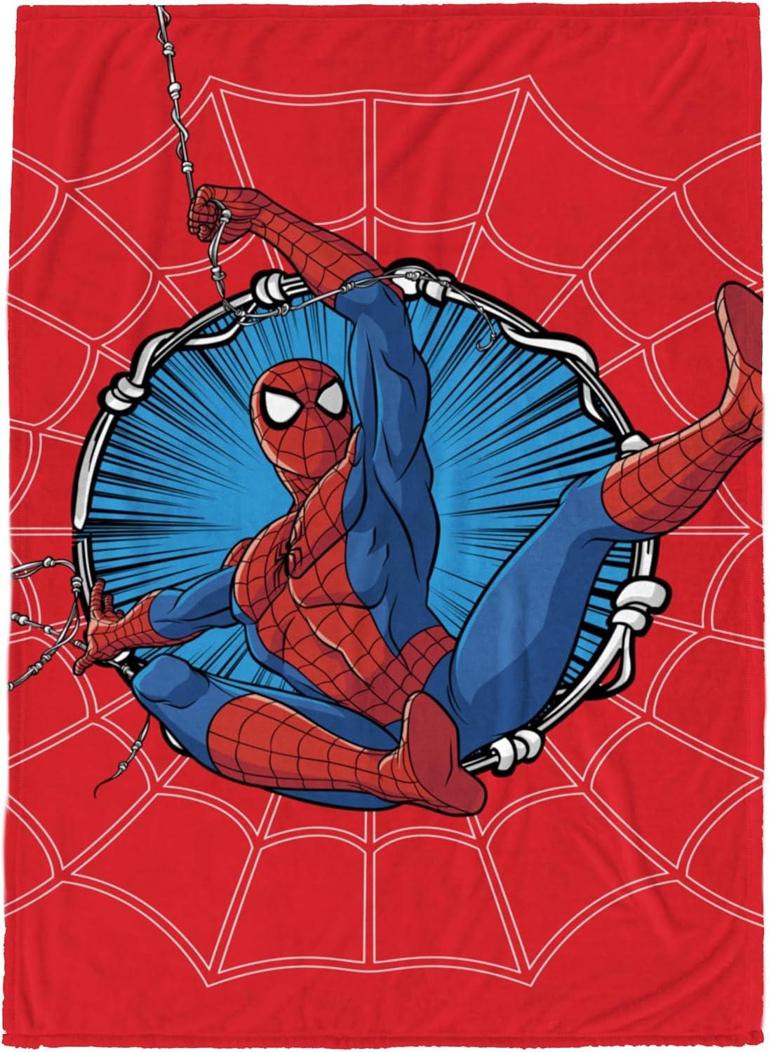 imageJay Franco Kids Plush Throw Blanket Soft amp Comfy Throw for Couch or Bed Cozy Home Dcor for Living Room amp Bedroom Pink Bluey 40x50 Travel BlanketRed Spiderman