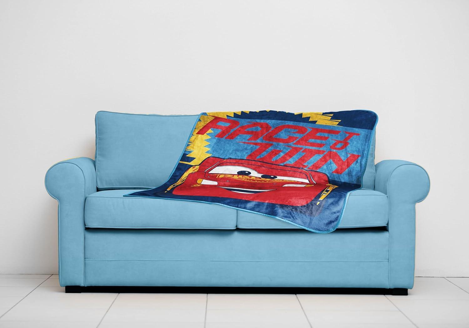 imageJay Franco Kids Plush Throw Blanket Soft amp Comfy Throw for Couch or Bed Cozy Home Dcor for Living Room amp Bedroom Pink Bluey 40x50 Travel BlanketBlue Cars