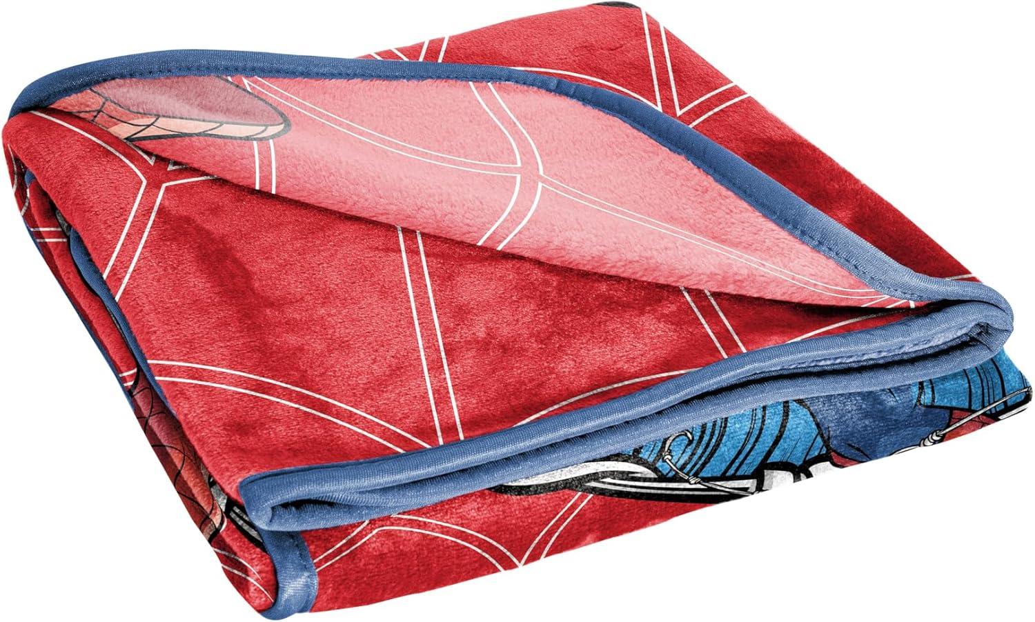 imageJay Franco Kids Plush Throw Blanket Soft amp Comfy Throw for Couch or Bed Cozy Home Dcor for Living Room amp Bedroom Pink Bluey 40x50 Travel BlanketRed Spiderman